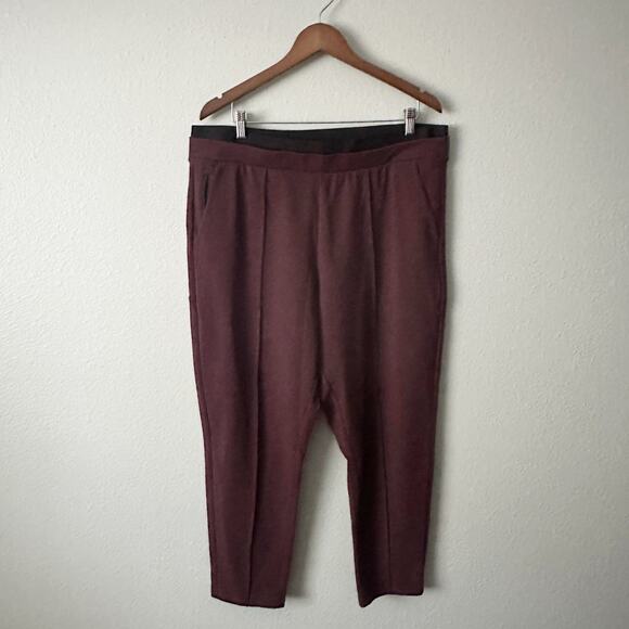 Athleta Venice Pintuck Pull On Pants Antique Burgundy Women’s Size XL - Picture 2 of 13